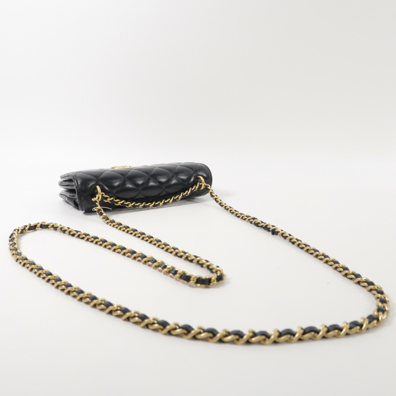 CHANEL 羊皮皮革Chain Shoulder鏈帶肩背袋-8