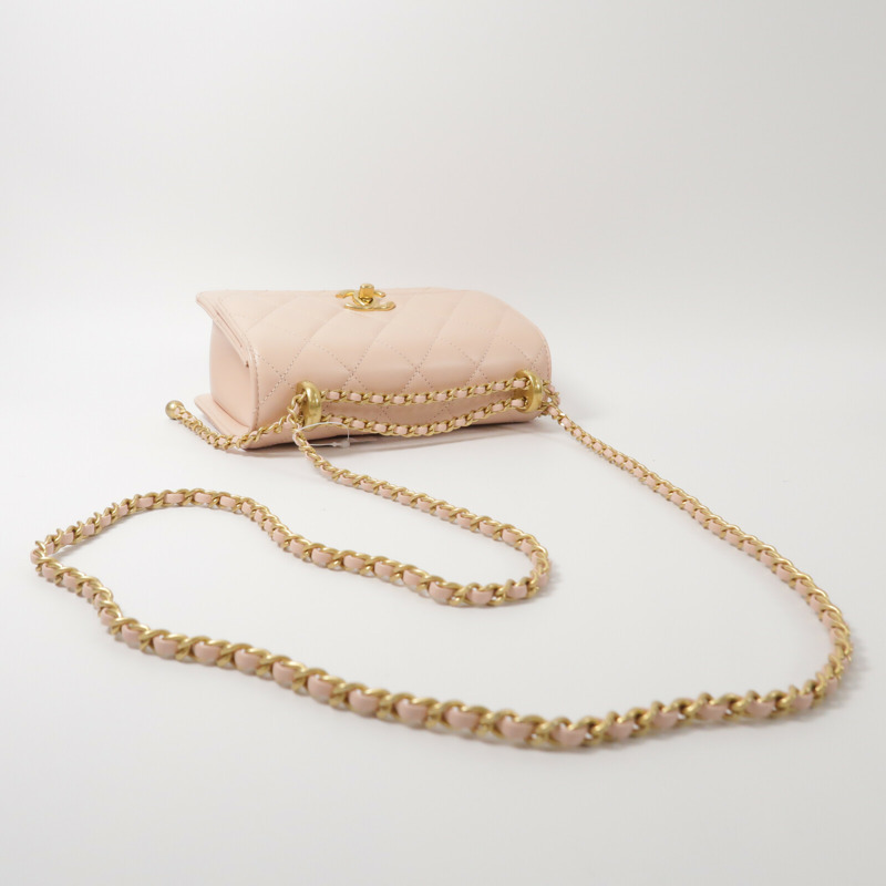 CHANEL 牛皮皮革Mini Flap Bag鏈帶肩背袋-8