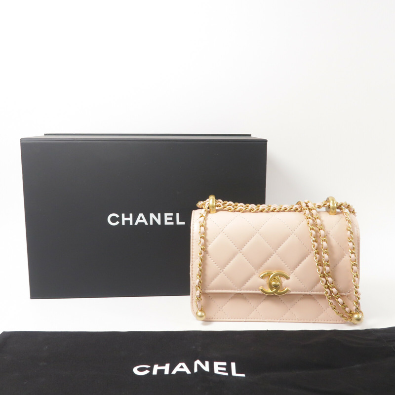 CHANEL 牛皮皮革Mini Flap Bag鏈帶肩背袋-9