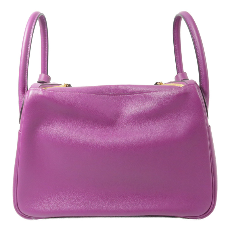 HERMES Evercolor皮革Lindy 30手挽肩背兩用袋Anemone-1