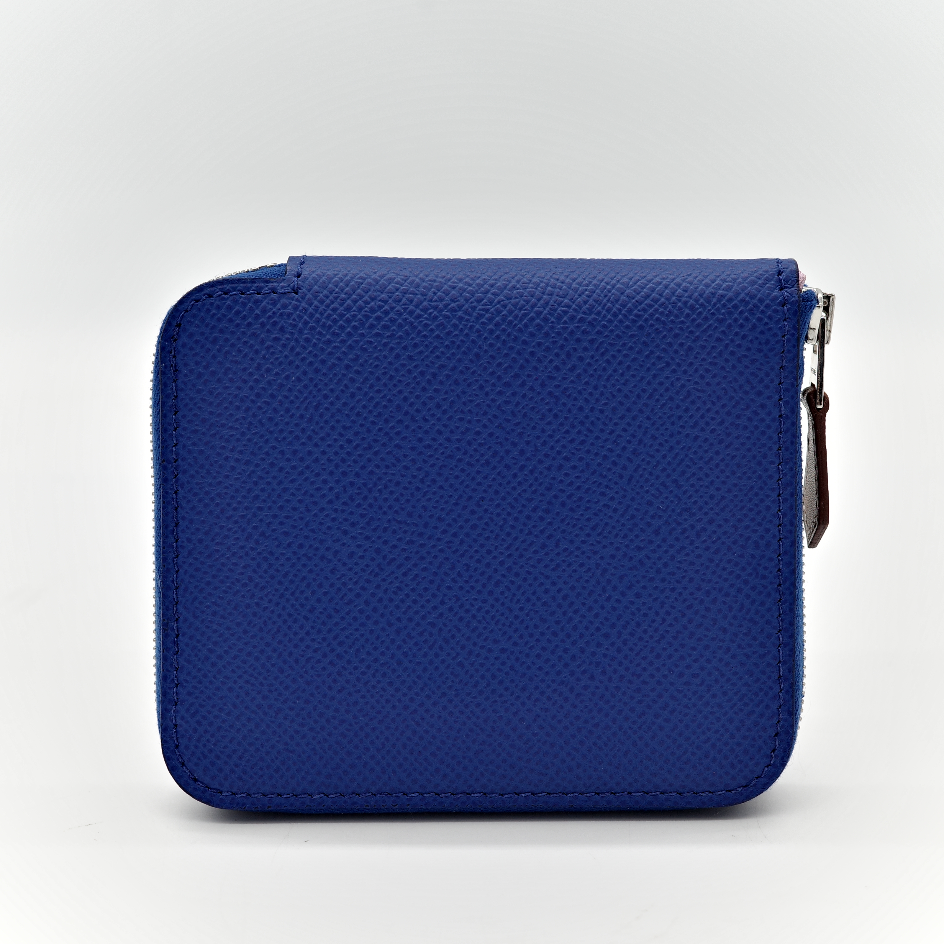 Hermès 愛馬仕 電光藍 牛皮 粉 絲巾內裡 U 刻-1