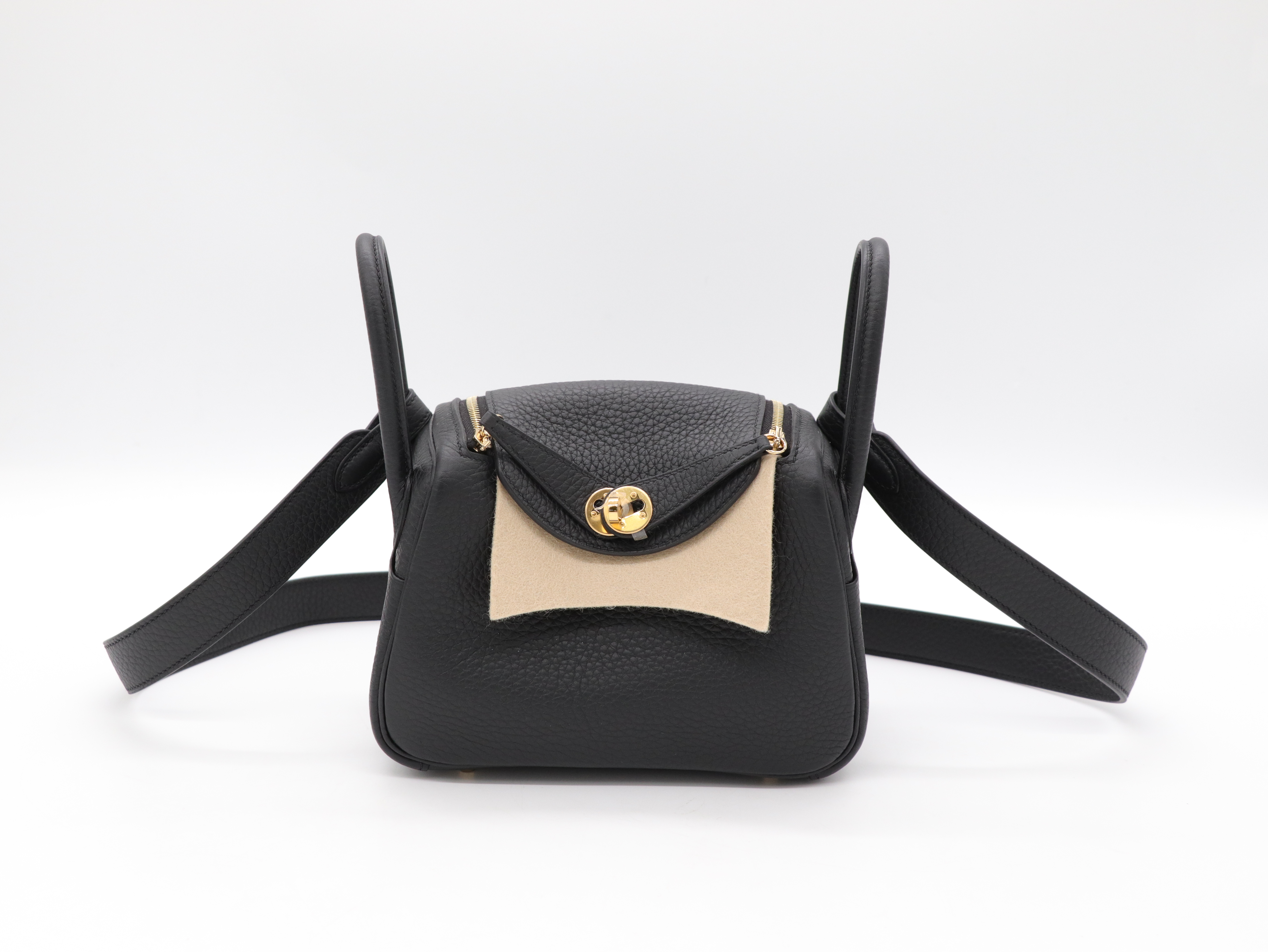Hermès 愛馬仕 MINI LINDY 89 Noir 黑色 斜背包-1