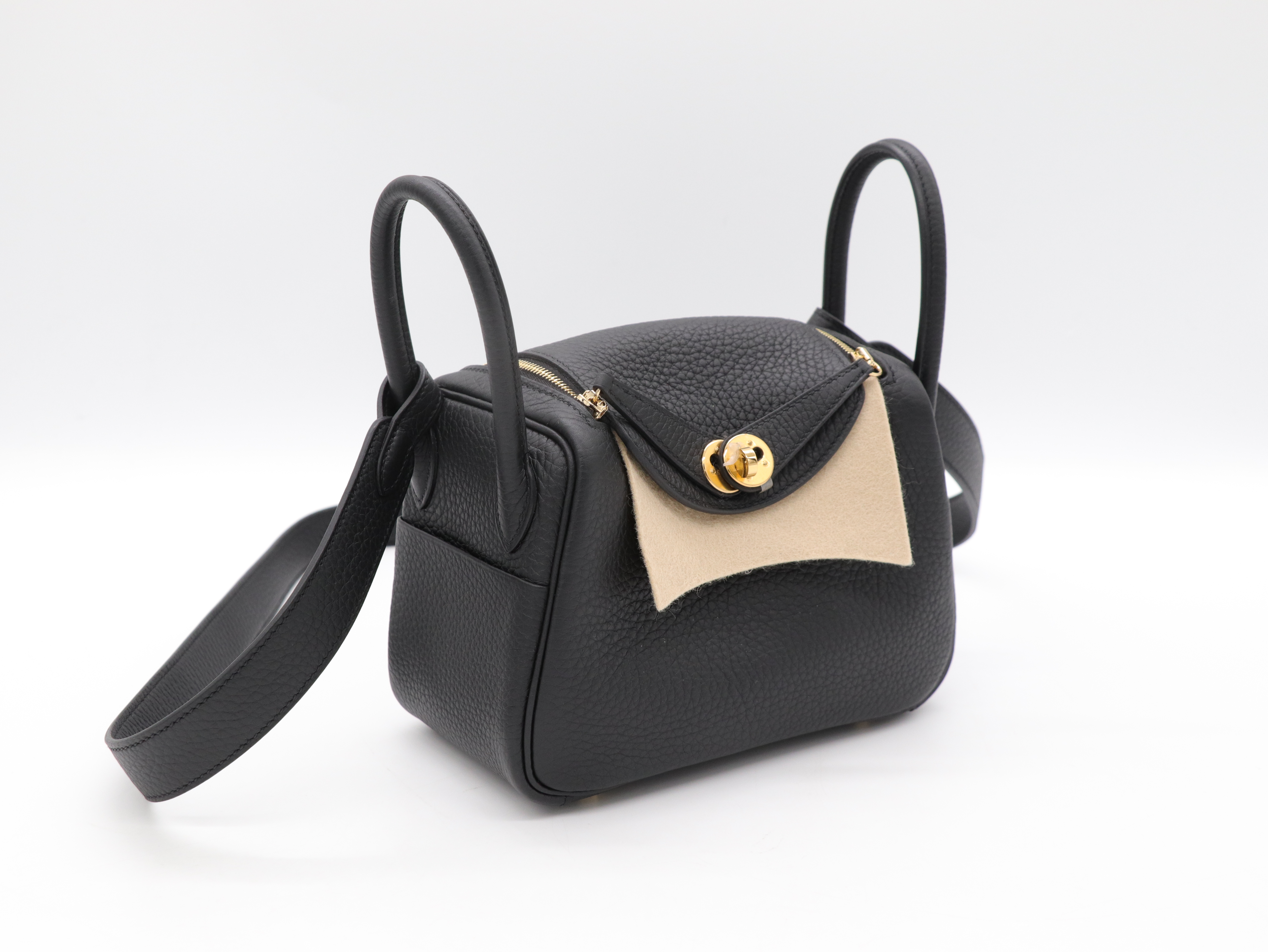 Hermès 愛馬仕 MINI LINDY 89 Noir 黑色 斜背包-2