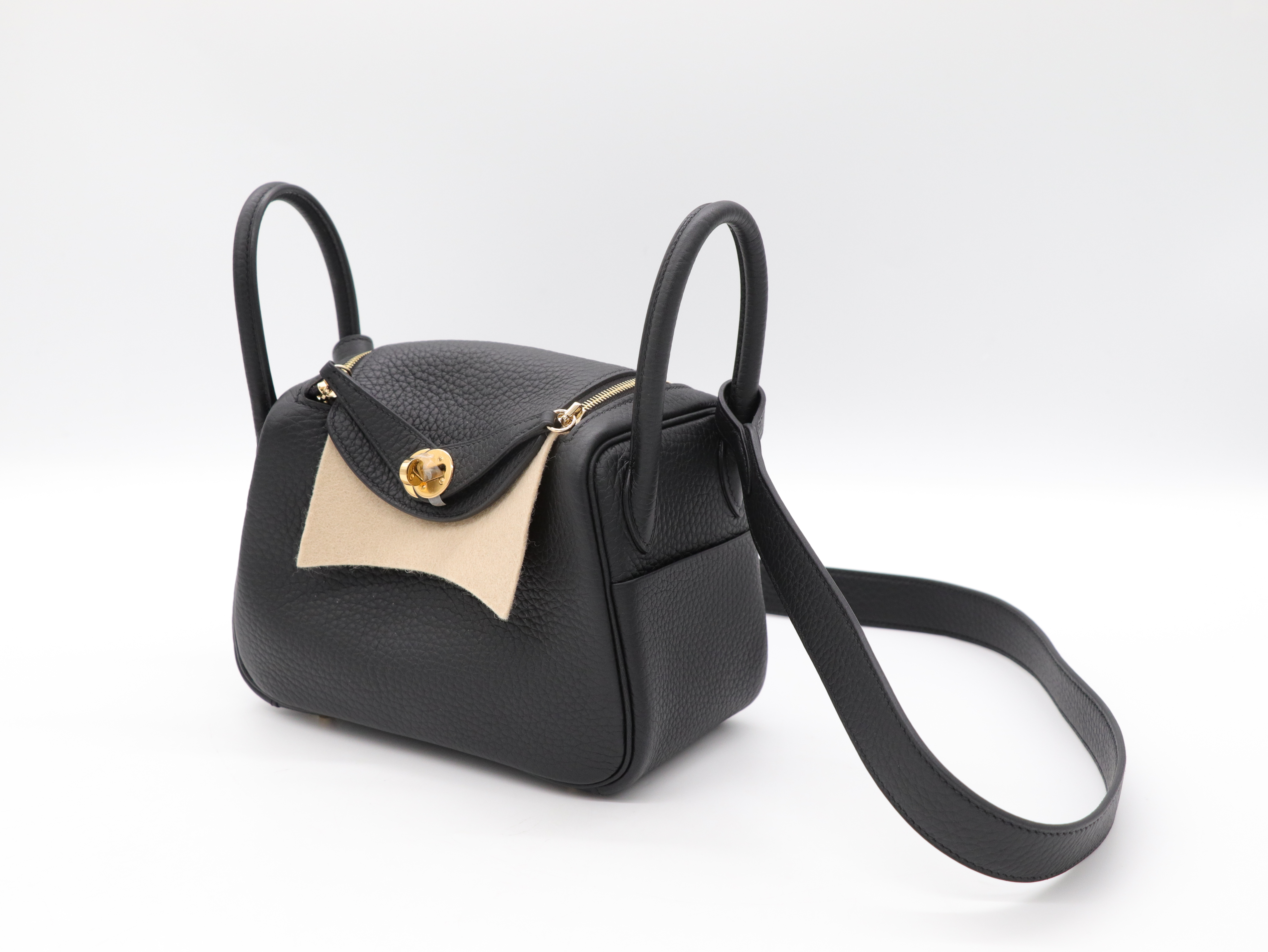 Hermès 愛馬仕 MINI LINDY 89 Noir 黑色 斜背包-3