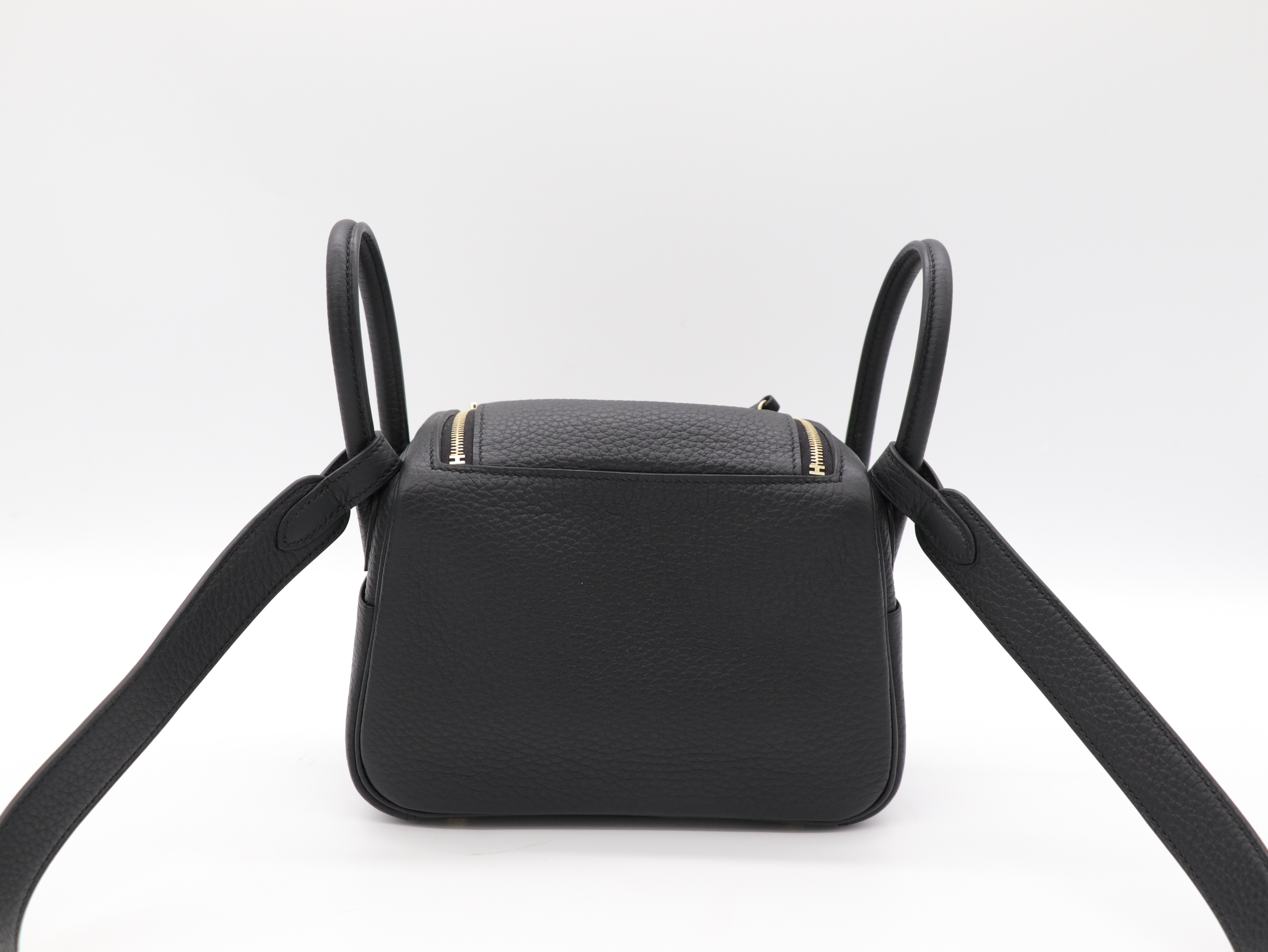 Hermès 愛馬仕 MINI LINDY 89 Noir 黑色 斜背包-4