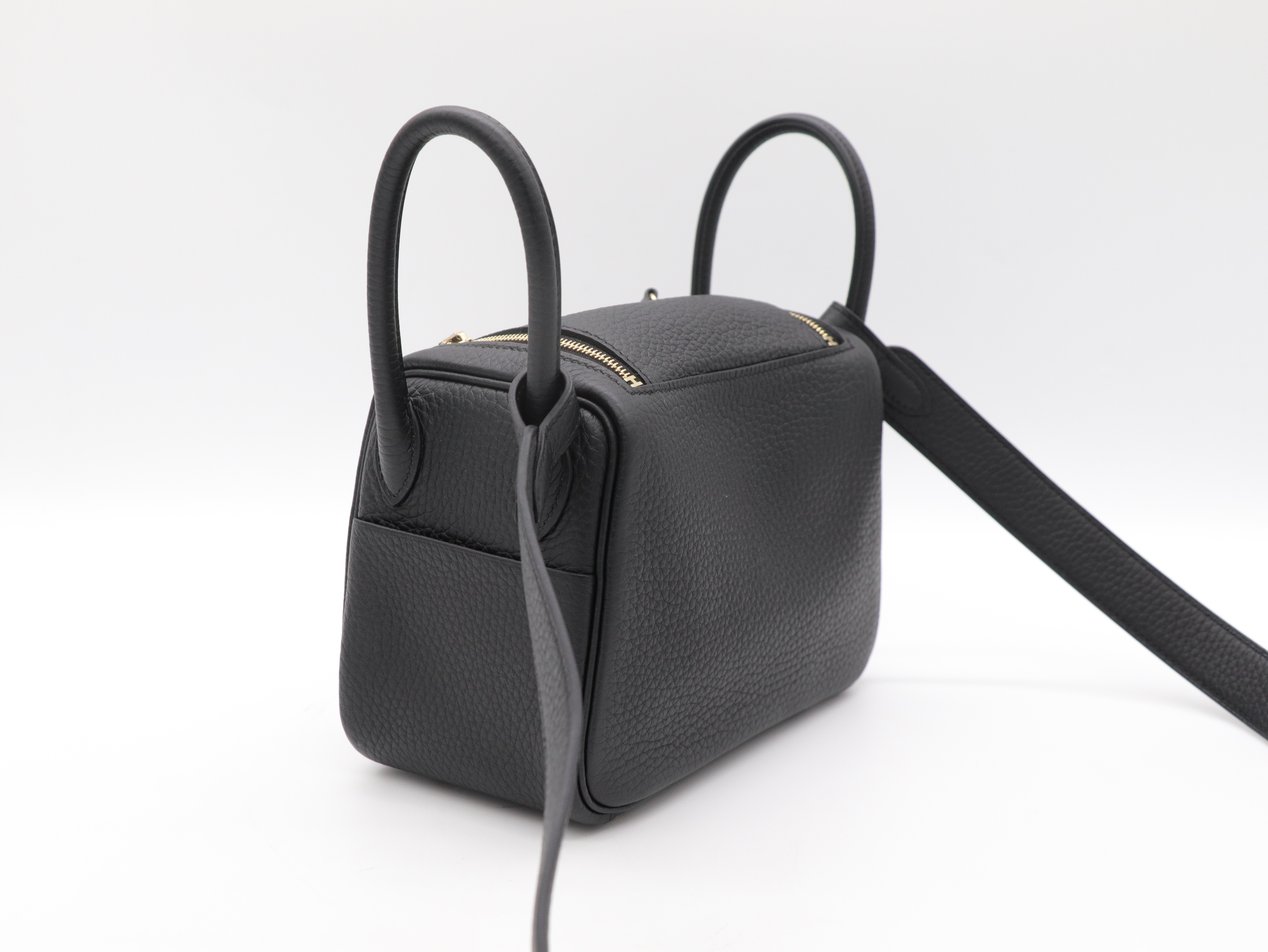 Hermès 愛馬仕 MINI LINDY 89 Noir 黑色 斜背包-5
