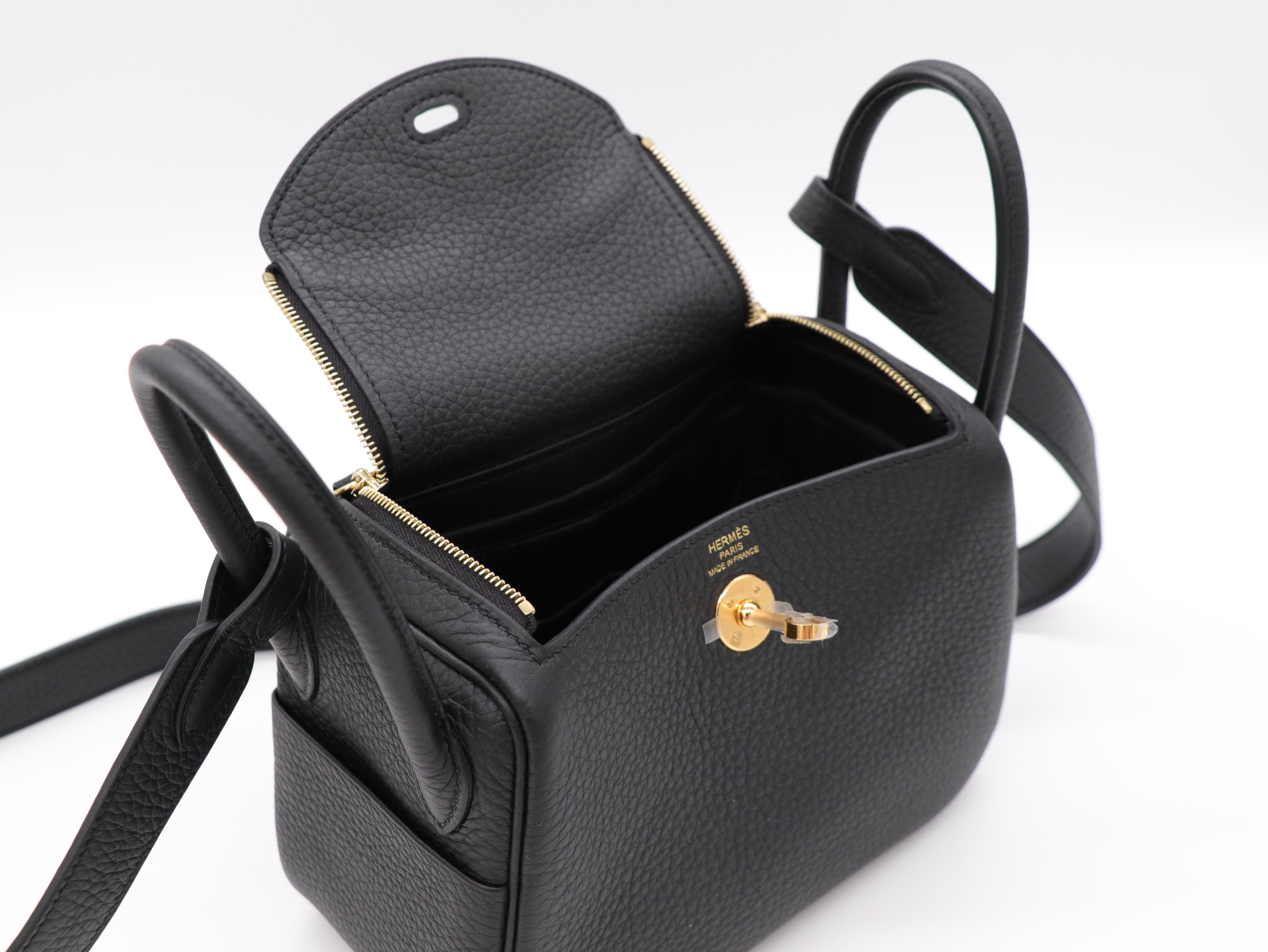 Hermès 愛馬仕 MINI LINDY 89 Noir 黑色 斜背包-9