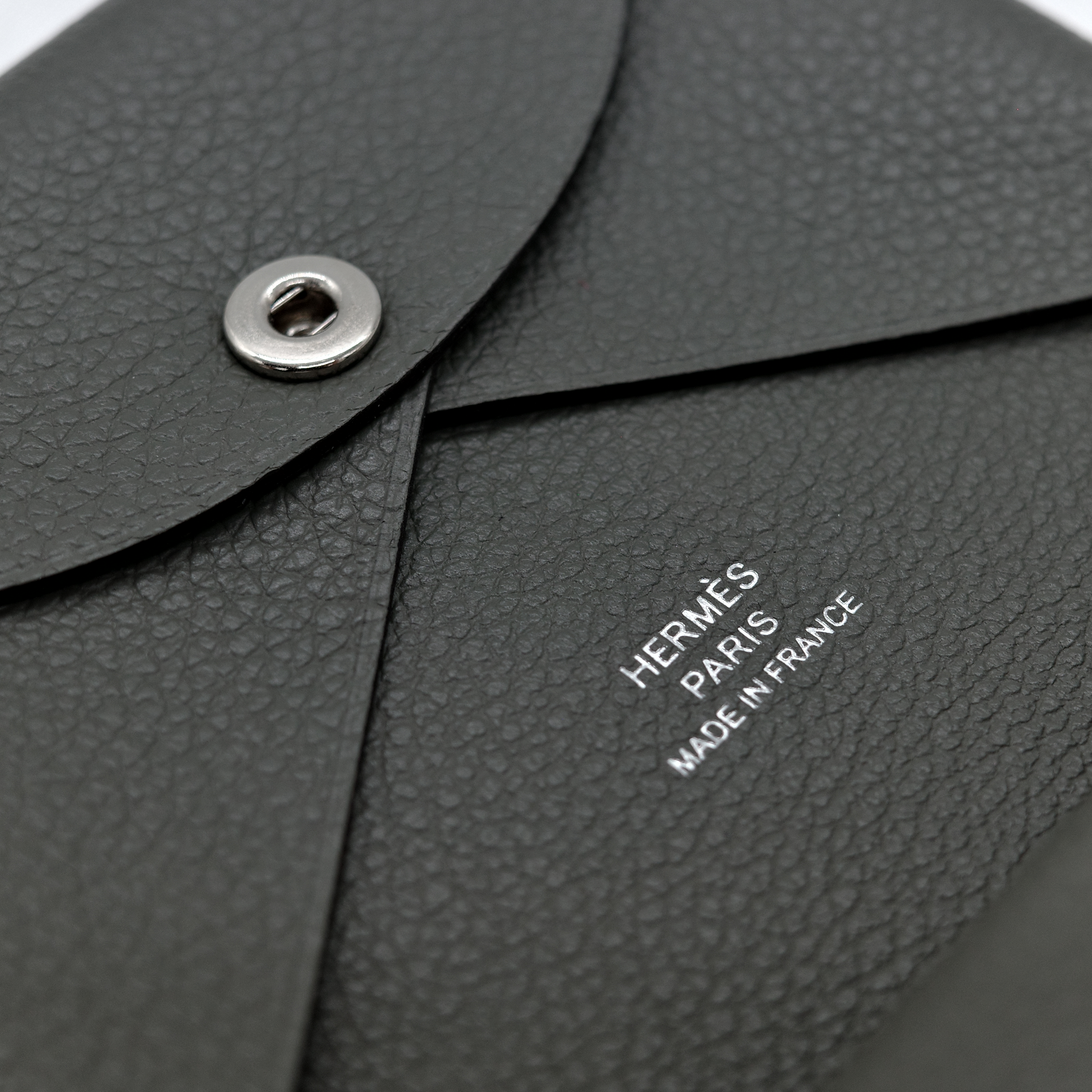 Hermès 愛馬仕 錫器灰 Evercolor 牛皮 雙層卡包-7