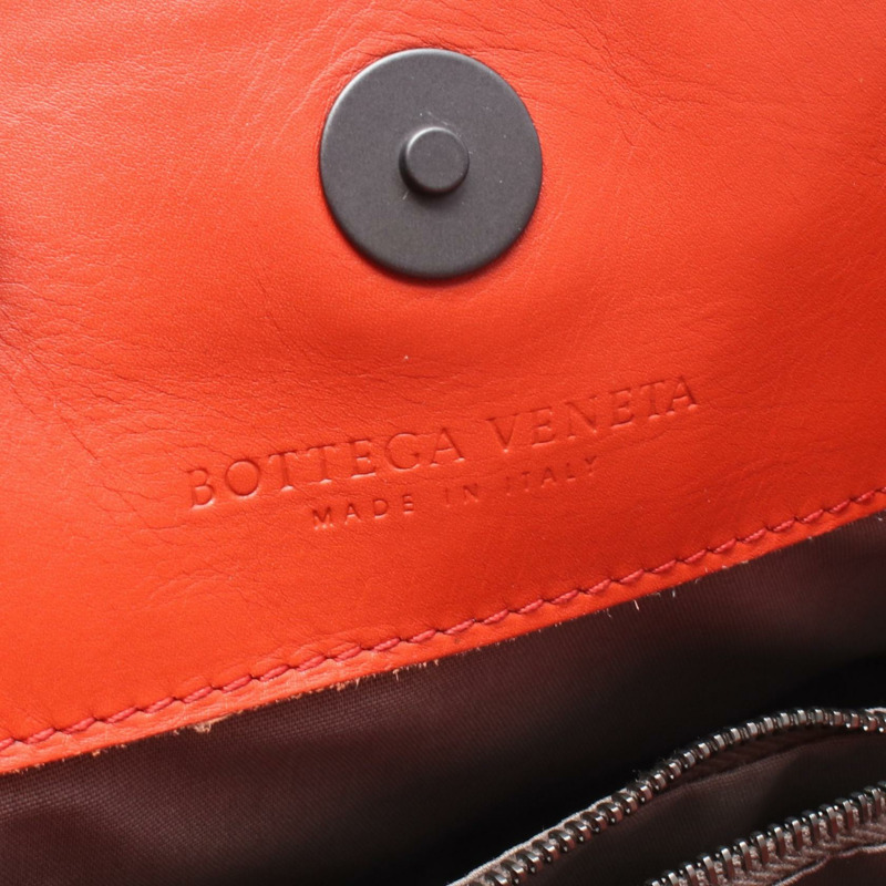 BOTTEGA VENETA Intrecciato Satchel Tote Handbag 皮革橙色二手女款-3