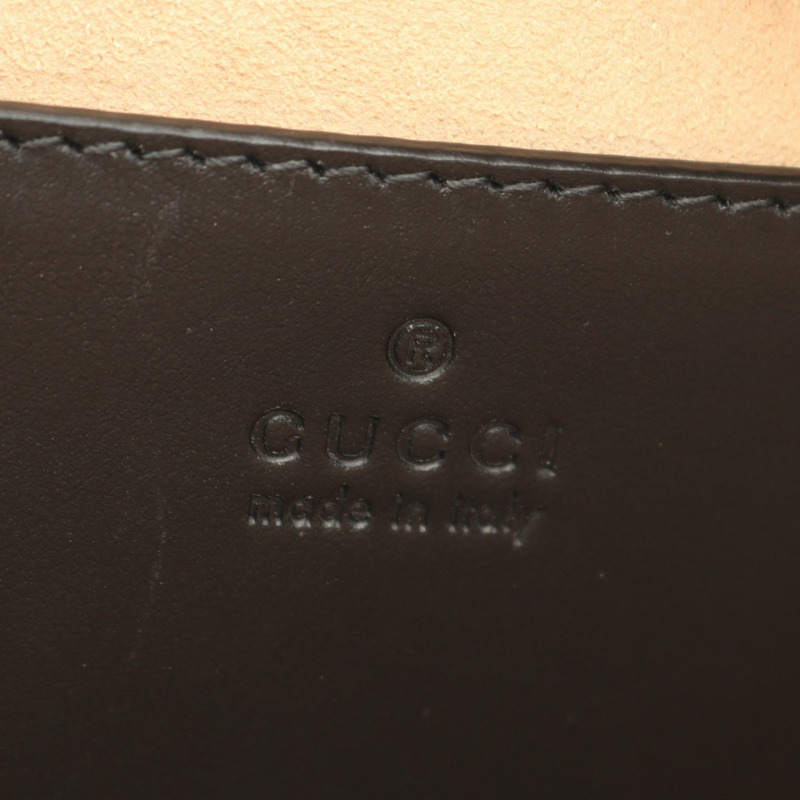 GUCCI 雙G心形鏈條單肩包 751628 黑色皮革二手女款-3