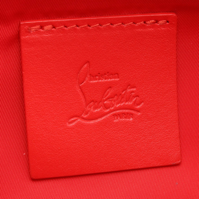 Christian Louboutin BACKLOUBI 小號雙肩包 尼龍皮革橡膠 黑色 紅色 二手-3