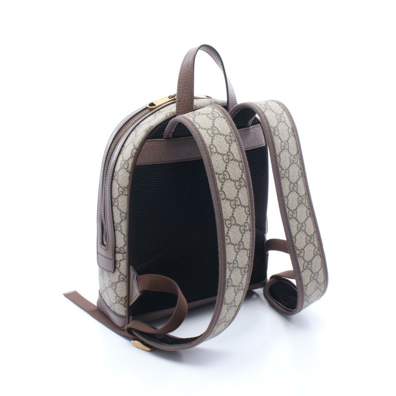 GUCCI Ophidia GG Supreme 雙肩包帆布皮革米棕色二手-1