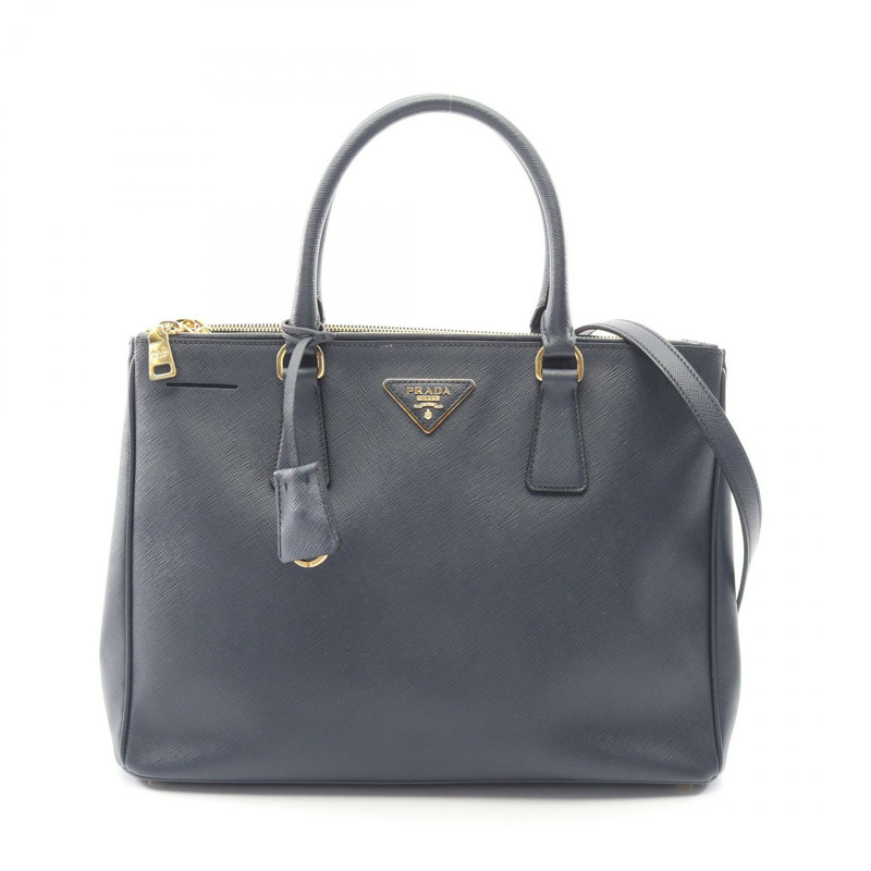PRADA SAFFIANO LUX Galleria 單肩手提包,Saffiano 皮革,海軍藍,二手-0