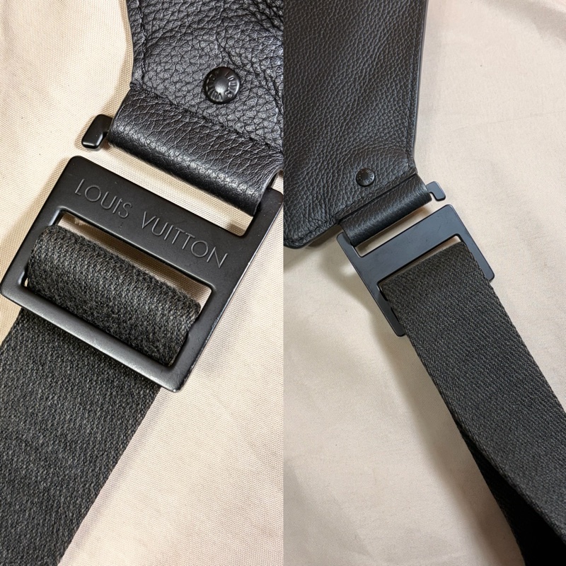 ‼️低調質感 新款 LV 路易威登 Louis Vuitton 素面黑 大logo 腰包/胸包-9