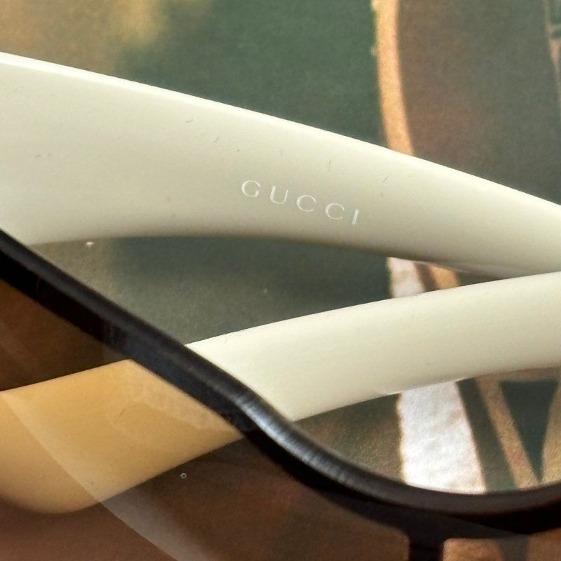::GUCCI:: Y2K 米白色咖啡鏡片 墨鏡 太陽眼鏡-2