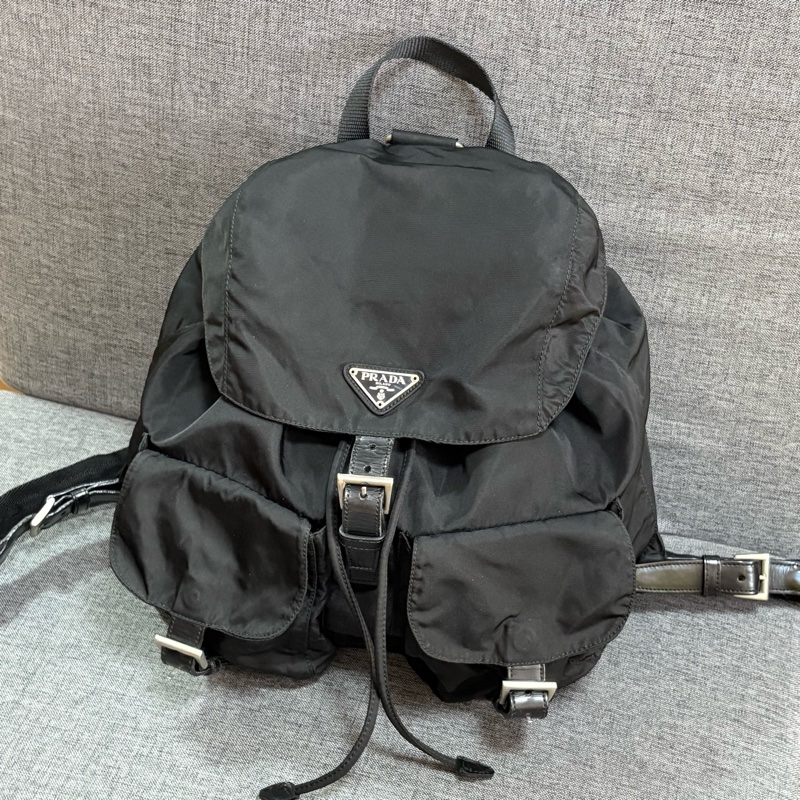 Prada 尼龍多用途 黑色雙肩包 背包-0
