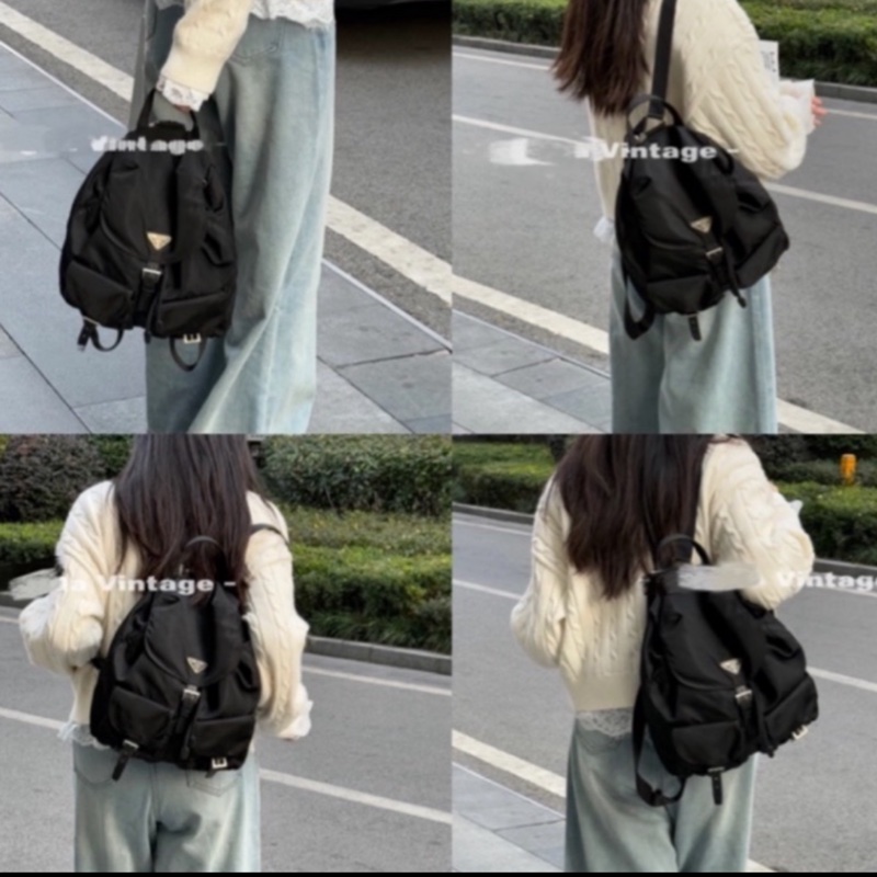 Prada 尼龍多用途 黑色雙肩包 背包-1