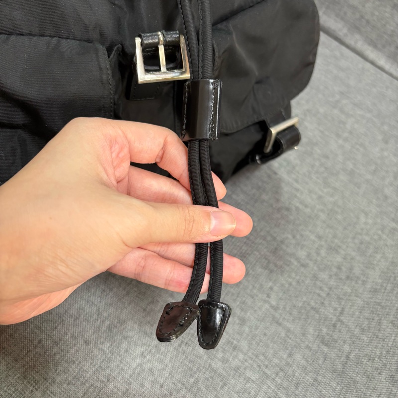 Prada 尼龍多用途 黑色雙肩包 背包-10