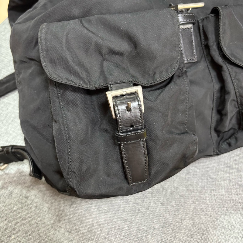 Prada 尼龍多用途 黑色雙肩包 背包-14