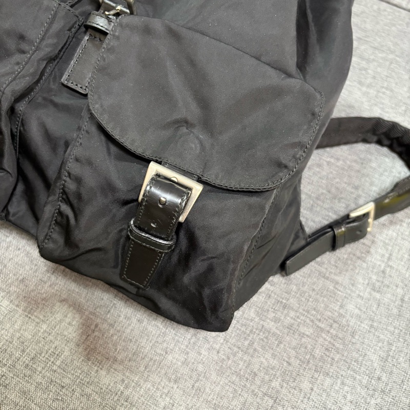 Prada 尼龍多用途 黑色雙肩包 背包-19