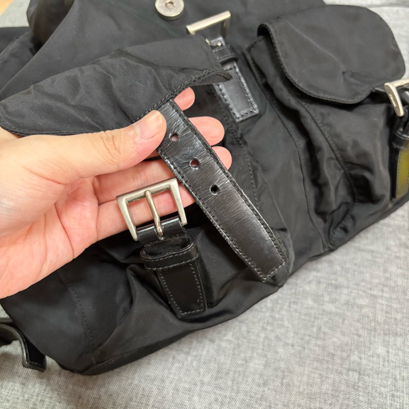 Prada 尼龍多用途 黑色雙肩包 背包-20