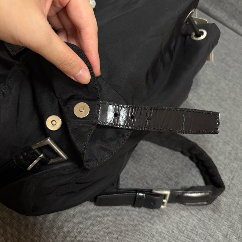 Prada 尼龍多用途 黑色雙肩包 背包-27
