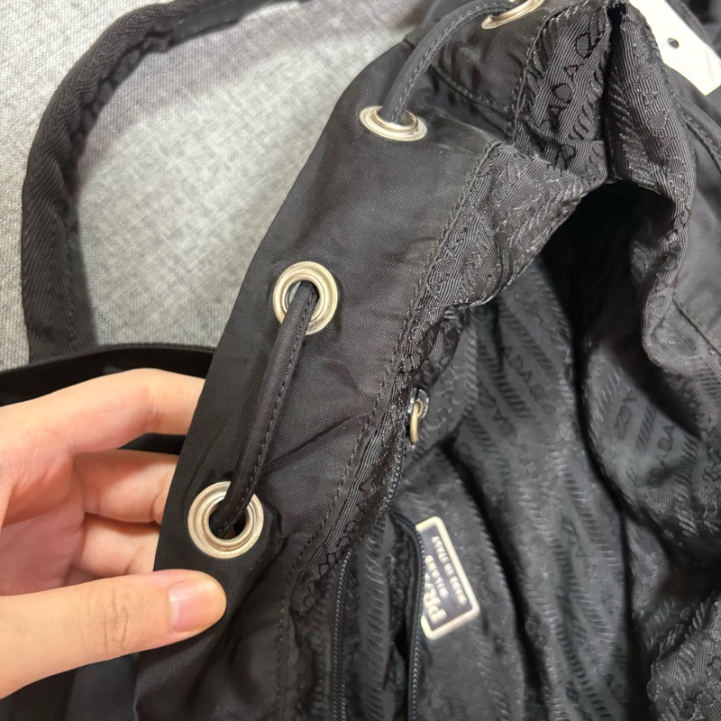 Prada 尼龍多用途 黑色雙肩包 背包-34