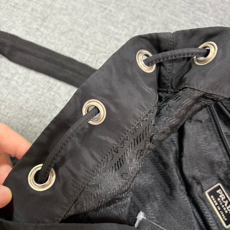 Prada 尼龍多用途 黑色雙肩包 背包-35