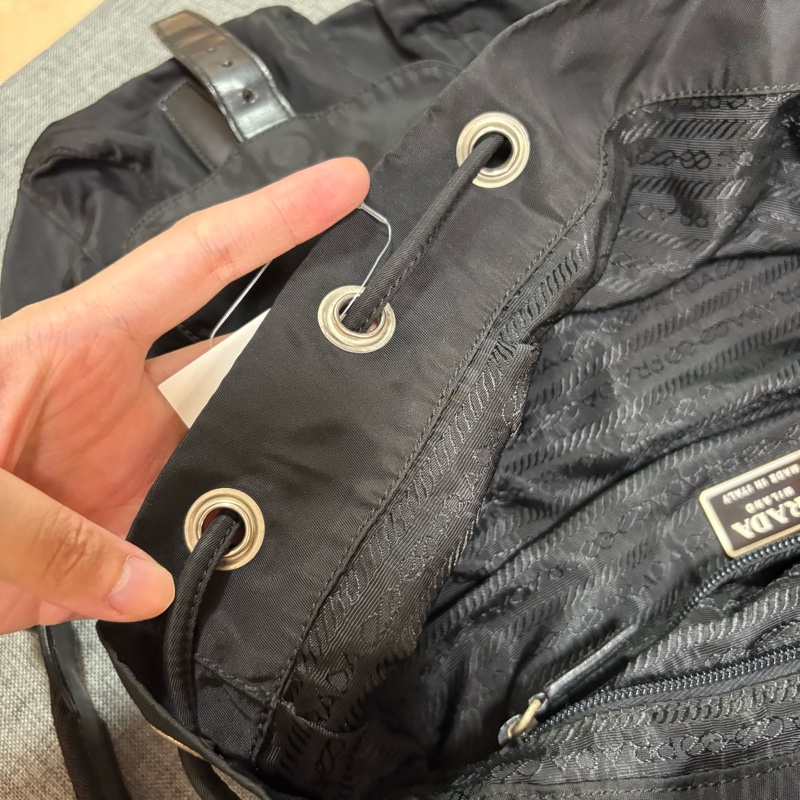 Prada 尼龍多用途 黑色雙肩包 背包-36