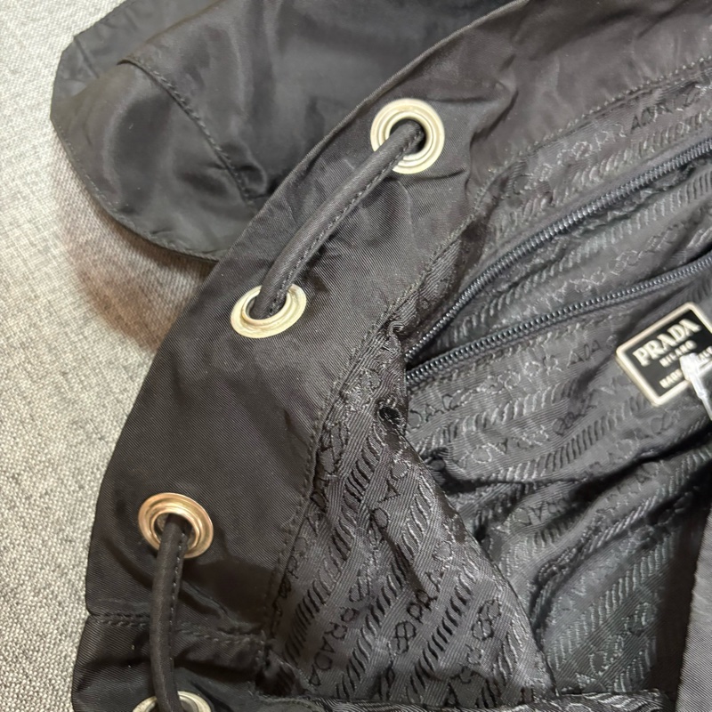 Prada 尼龍多用途 黑色雙肩包 背包-37