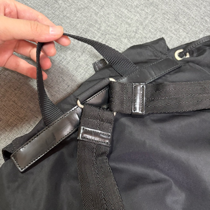 Prada 尼龍多用途 黑色雙肩包 背包-45