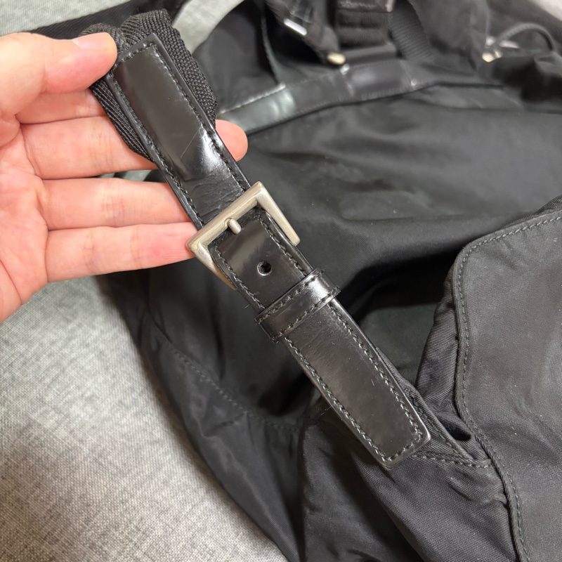 Prada 尼龍多用途 黑色雙肩包 背包-53
