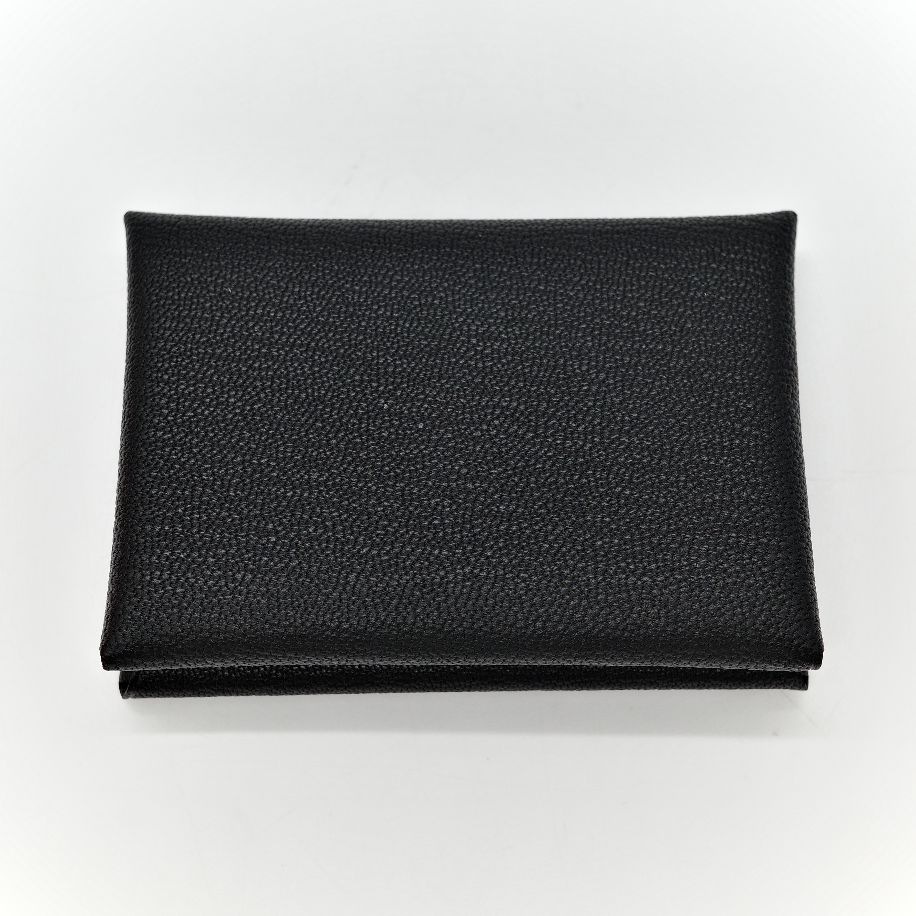 Hermès 愛馬仕 黑色 羊皮 雙層卡包-2