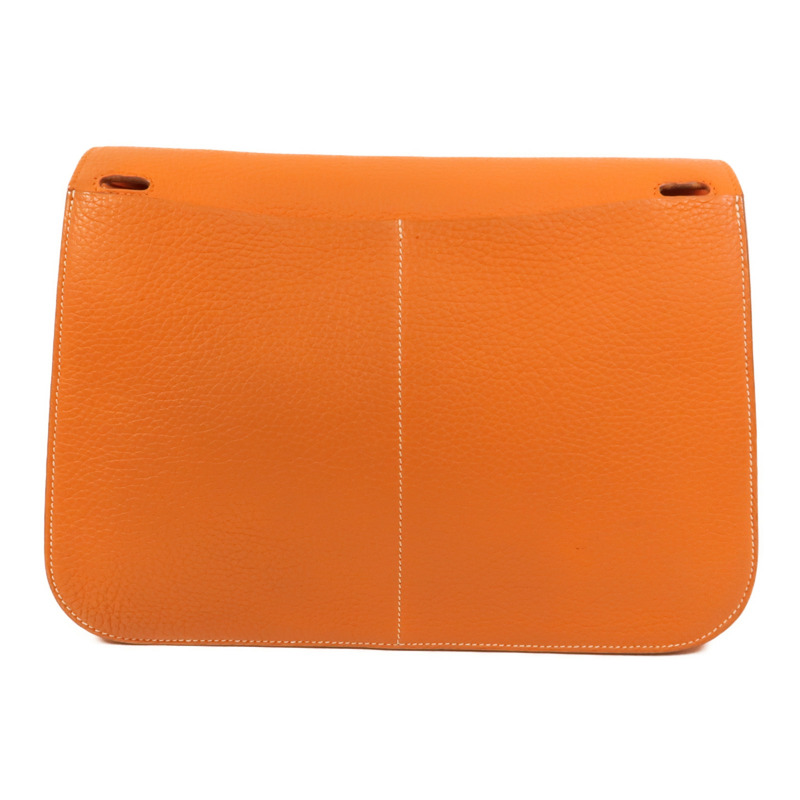 HERMES Clemence皮革Halzan 31手挽肩背兩用袋Orange-1