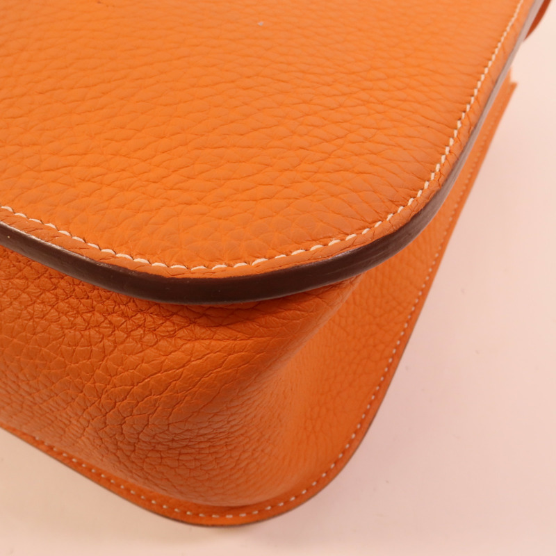 HERMES Clemence皮革Halzan 31手挽肩背兩用袋Orange-13
