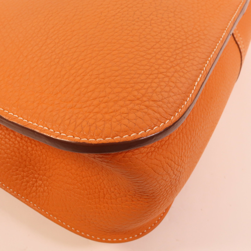 HERMES Clemence皮革Halzan 31手挽肩背兩用袋Orange-14