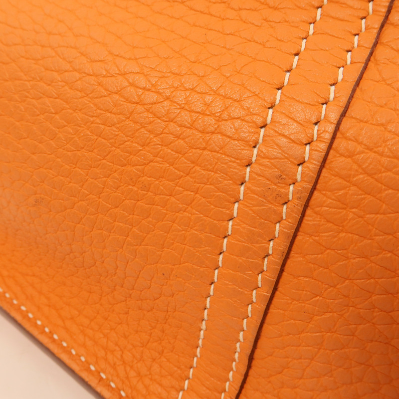 HERMES Clemence皮革Halzan 31手挽肩背兩用袋Orange-15