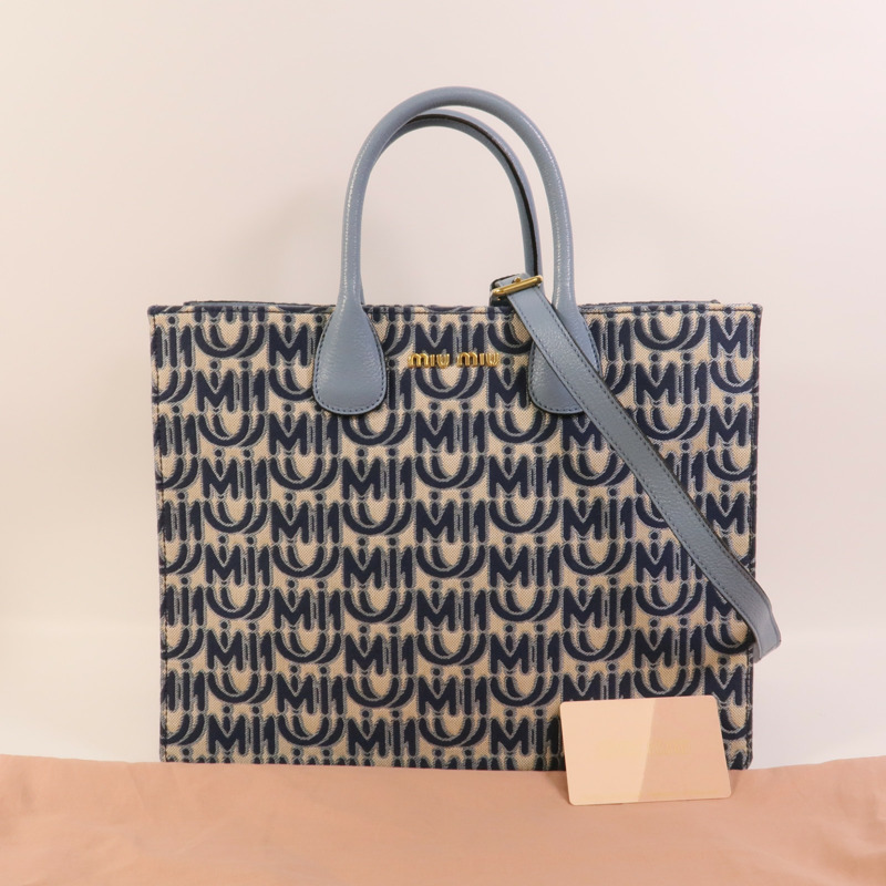 Miu Miu 帆布2way Shoulder手挽肩背兩用袋-10