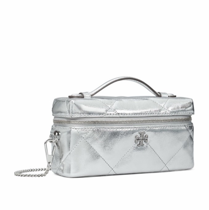 Tory Burch 女士 KIRA 鑽石絎縫金屬化妝箱均碼碼18.5cm*7cm*9.4cm-3