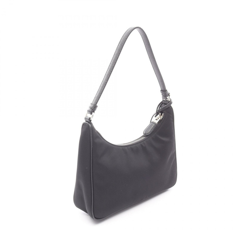 PRADA 2005 復刻版 Re-Nylon 迷你手提包 1N204M Saffiano 皮革 黑色 二手-1