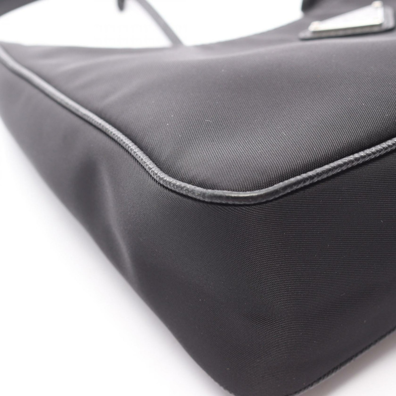 PRADA 2005 復刻版 Re-Nylon 迷你手提包 1N204M Saffiano 皮革 黑色 二手-4