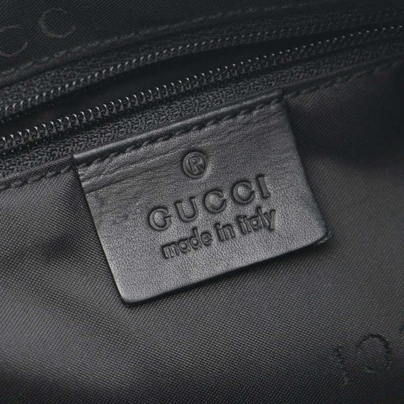 GUCCI 竹節 GG 帆布單肩手提包 001 3865 帆布皮革黑色二手女款-3