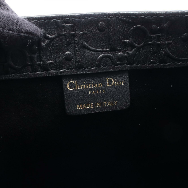 Christian Dior BOOK TOTE 中型斜背手提包,黑色皮革,二手女款-3