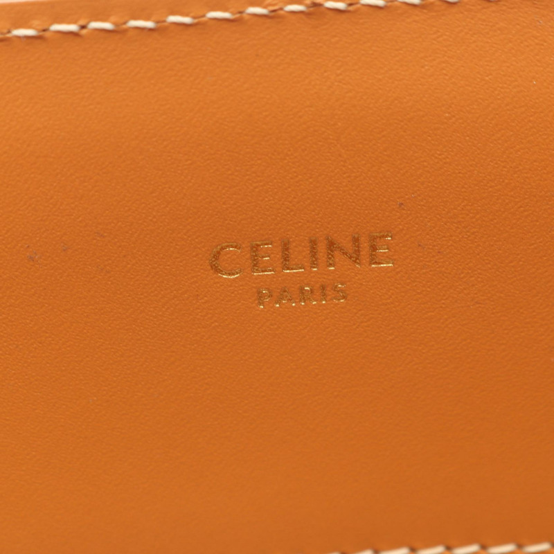 CELINE 小號筆電 Cabas 單肩斜背手提包，帆布皮革材質，白色-3