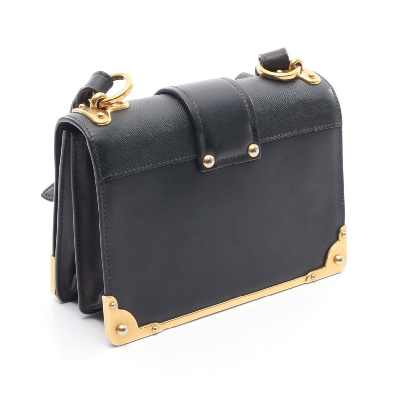 PRADA Cahier 肩斜背包 1BD045 皮革 Saffiano 黑色 二手-1