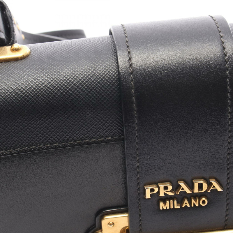 PRADA Cahier 肩斜背包 1BD045 皮革 Saffiano 黑色 二手-5