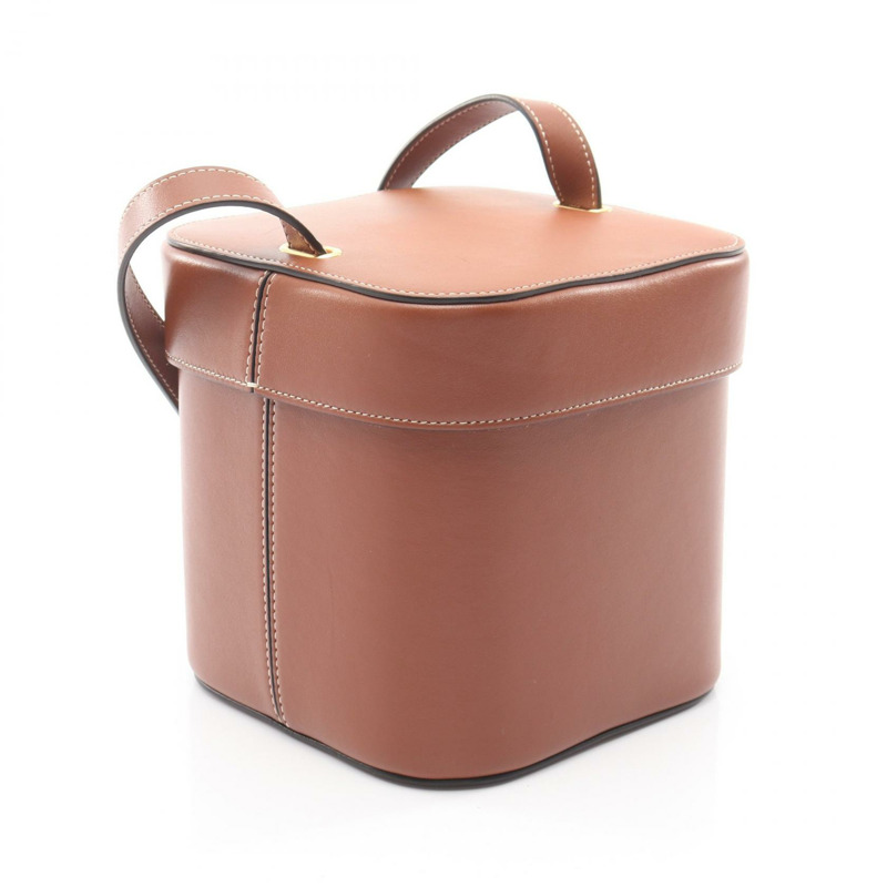 CELINE Cuir Triomphe 中號 Box 單肩包,棕色皮革,二手女款-1