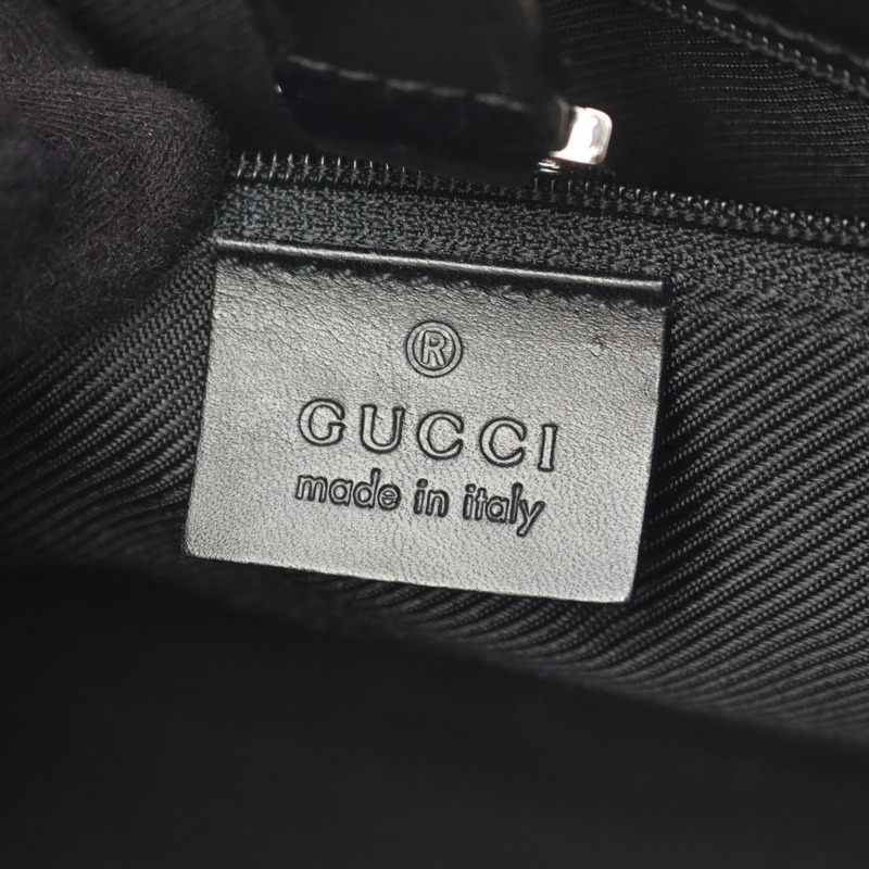 GUCCI Jackie GG帆布單肩手提包 01719 帆布皮革黑色二手女款-3