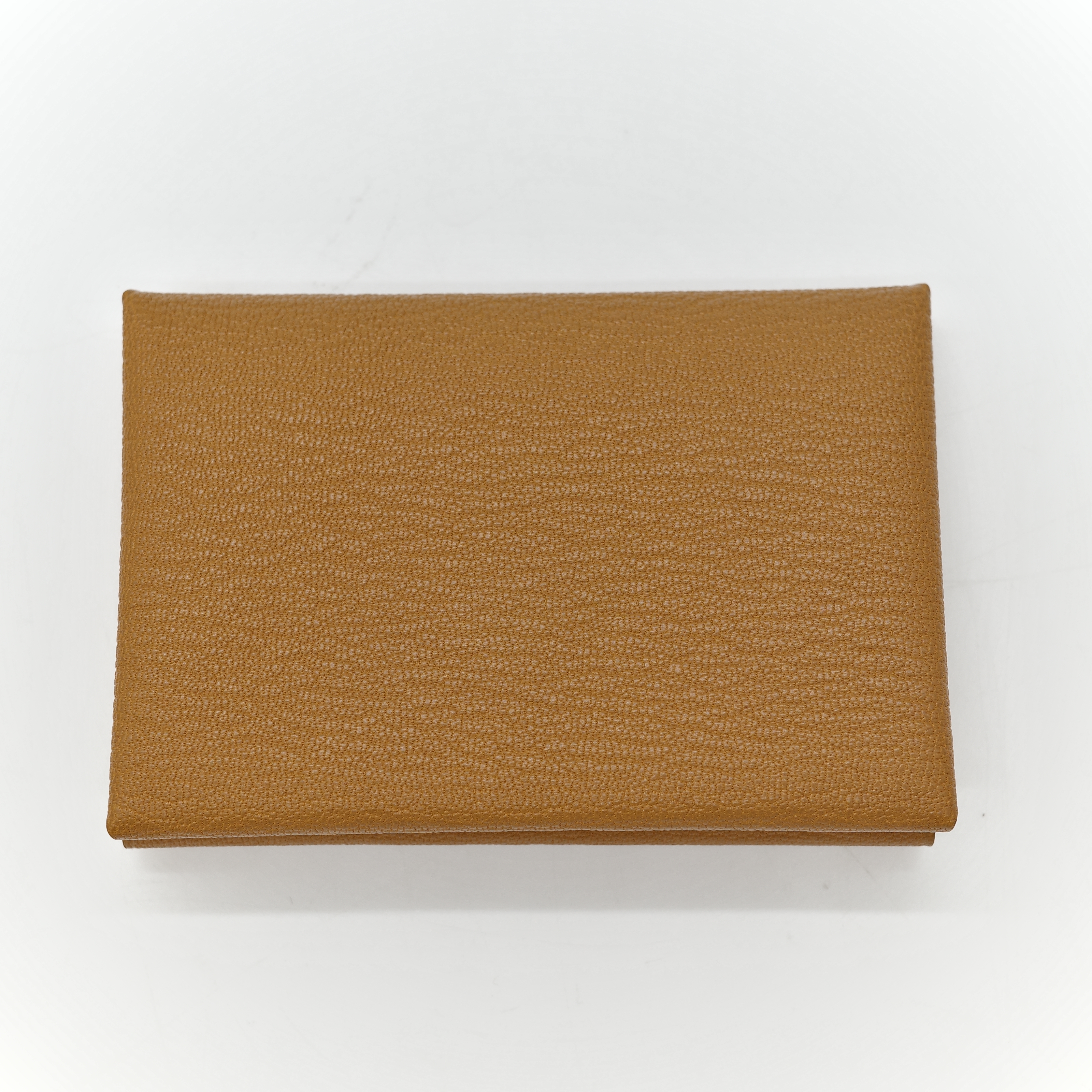Hermès 愛馬仕 餅乾色X 氣泡綠 山羊皮 拼色 雙層卡包-1