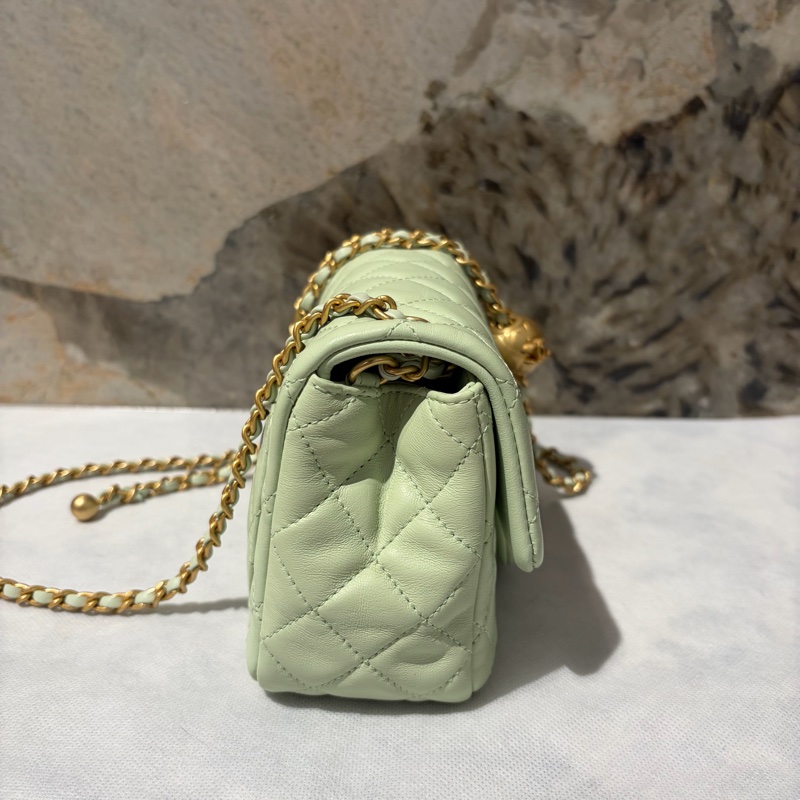 Chanel 氣泡綠霧金鏈金球方胖-1